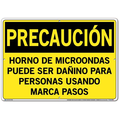 Vestil Aluminum Sign, 14-1/2" Height, 20-1/2" Width, Aluminum, Rectangle, Spanish SI-C-23-E-AL-063-S